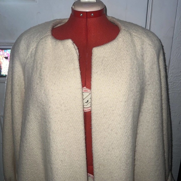 VTG Robben Alexander NY Cream swing A Coat Women's Small 100% Wool Made in USA - Picture 2 of 8